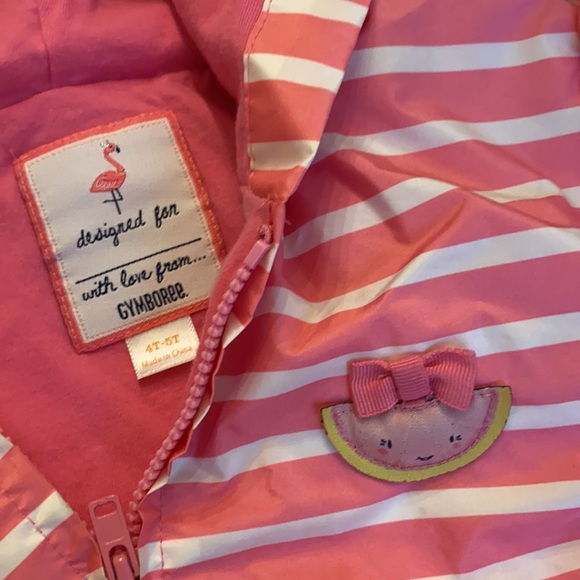 Gymboree Pink Stripe Rain jacket - Picture 2 of 5